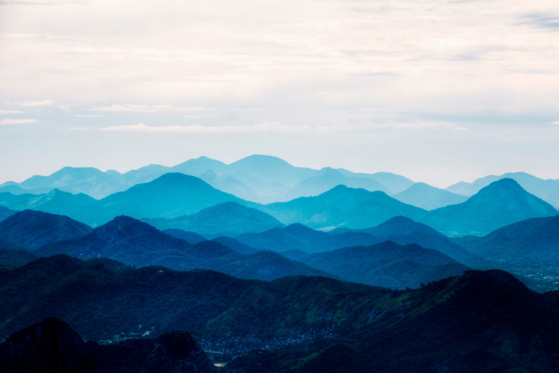 View on mountains from Corcovado, Rio de Janeiro, Brazil